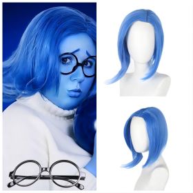 Wig Cosplay Blue Costume Upset Wig Short Blue Wig