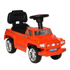 Aosom Red SUV Style Toddler Push Car Ride On with Music Horn Lights and Storage