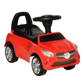 Aosom Red Toddler Ride On Push Car Foot-to-Floor with Horn Music Headlights Storage