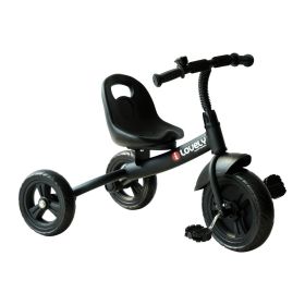 Qaba 3-Wheel Indoor Outdoor Toddler Tricycle with Bell for Recreation Ride-On Black Aosomcom