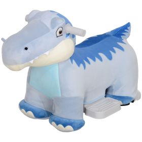 Qaba 6V Kids Electric Ride on Animal Tyrannosaurus with Music Forward for Aged 18-36 Months, Blue