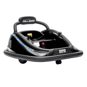 Aosom 12V Electric Kids Bumper Car with Safety Belt, LED Lights, Battery Operated Ride On Toy, Gift for Boys and Girls, Black