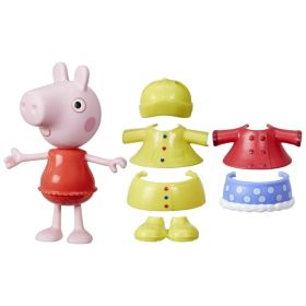 6-Inch Dress-Up Pig Figure Toy – Mix & Match Outfit Accessories for Kids Ages 3+, Rain & Snow Play Set