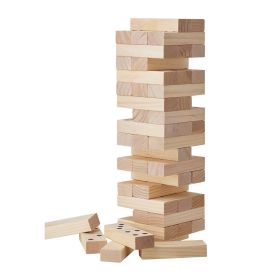 Tumbling Timber Toy 54 Blocks Large Tumble Tower Blocks Game Pine Wood Bag