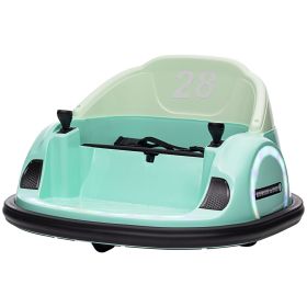 Qaba 12V Electric Ride on Bumper Car for Kids 1.5-5 Years Old, Baby Bumper Car with Remote Control, Light Green