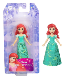 Disney Princess Ariel Posable Small Doll in Shiny Outfit with Removable Skirt, Inspired by Movie