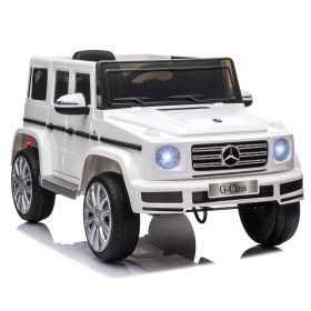 Aosom 12V Mercedes Benz G500 Licensed Kids Electric Car with Remote Control, Headlights, Music, Suspension, Storage, White