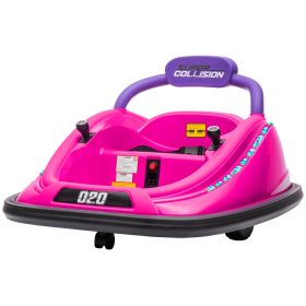 Aosom 12V Kids Bumper Car Twins Motor, w/ Parent Remote Control, Lights, 360° Rotation