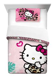 Hello Kitty Kids Comforter Set, 2-Piece, Twin/Full, Reversible, Pink, Sanrio