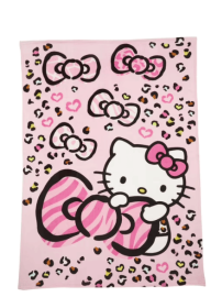 Hello Kitty Kids Plush Blanket, Twin/Full Size 62"x90", Pink, Sanrio