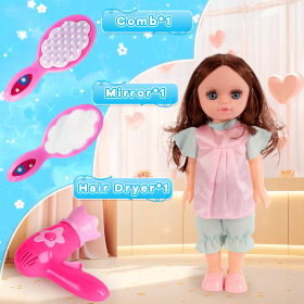 33CM doll with hair dryer, mirror, comb