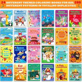 24 Sets Of Small Coloring Books For Children, Suitable For Children Aged 4-8 And 8-12 Years Old