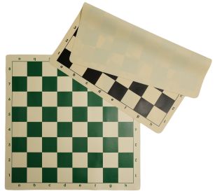 Standard Tournament Roll-up Vinyl Chess/Checkers Board  - Green