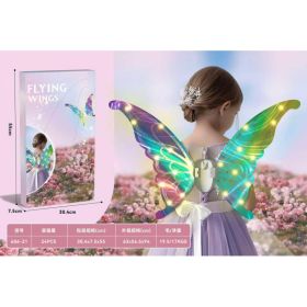 Children's Light-Up Butterfly Wings Light-Up Fairy Wing Toy  Party & Cosplay Costume (Option: Pink)