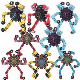 Creative Fidget Spinner Bicycle Chain Decompression Rotation Deformation Gyro-8pcs All Patterns Random- Prohibition Of Selling On The Temu Platfo (Option: Morphing top)