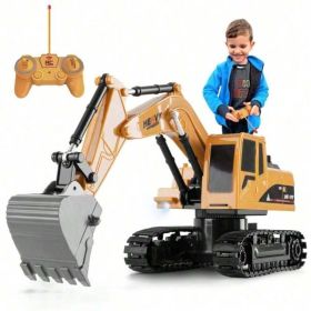 T1 22 RC Excavator Toy For Kids, Remote Control Construction Vehicle With Lights And Flexible Arm, 6CH Rechargeable Engineering Digger Truck Gift (Option: 689 903A)
