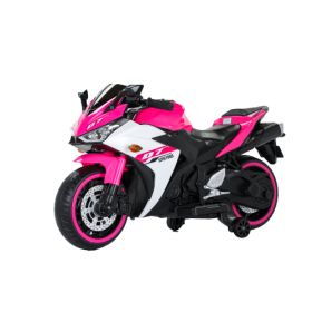 Electric Motorcycle  12V Kids Toys MotorcycleKids Electric Carelectric Ride On Toys For 3 4 5 6 Years Boys Girls With Training Wheelsmanual Throt (Color: Pink)