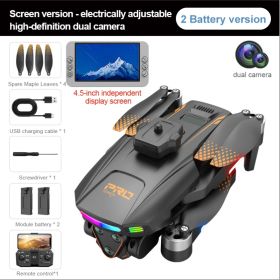 2026 New Foldable Quadcopter Drone X01 Features: 4.5-inch Independent Display Screen Triple Cameras USB Charging Remote Controller Motorized Adju (Option: foldable)