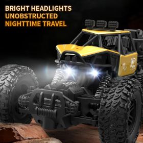 All-terrain Electric Toy Car, Alloy Car, 1-20 Scale Model Car, 2.4GHz R&C Off-road Car, High-speed Car, With Headlights And Shock Absorption, Bir (Option: Yellow)