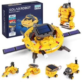 120-Piece STEM Solar Robot Building Kit, Space-Themed Science And Engineering Toy (Option: Yellow)