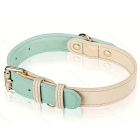 Dog Collar, Leather Dog Collar, For Small, Medium, And Large Dogs, Genuine Leather, Basic Collar, Adjustable Pet Collar (Size M, Green) (Option: Default)