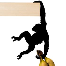 Orangutan Banana Hook Monkey Shaped Bag Coat Hat Key Holder Bigfoot Headphone Stand Rack Funny Gift Wall Mounted Door Home (Option: Default)