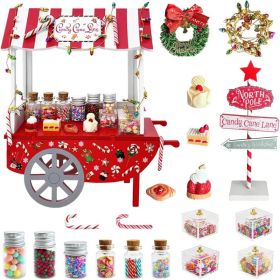Christmas Elf Accessories - 54Pcs Elf Doll Craft Kit Include Candy Cart, Sugar Accessories Xmas Elf Craft Accessories Gift For Kids, Red (Option: Default)