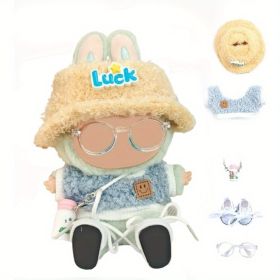 17cm Doll Clothes Outfit Accessories For Bubu, Includes Light Pink Heart-Shaped Velvet Hat, Small Bottle, Glasses, , No Doll Included (Option: Default)