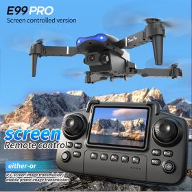 The E99 PRO Drone Is Equipped With A 4.91-inch Screen Controller, An SD Card, 2 Batteries, A Brushless Motor, Optical Flow Positioning, And Activ (Option: foldable)