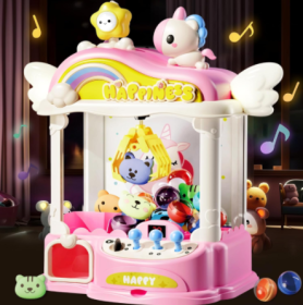 Girl's Mini Claw Machine, 40.64cm Unicorn Toy Suitable For Children Aged 6-8, Arcade Game Toy Vending Machine, With LED Lights And Adjustable Sou (Option: As shown in the figure)
