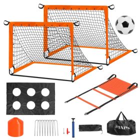 1Set Kids Soccer Goals Set For Yard Portable Soccer Training Equipment With Cones Agility Ladder Target Carry Bag For Toddler Outdoor Sport Play (Option: 1SET)