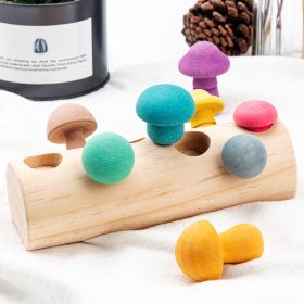 Simulation Mushroom Picking Game Wooden Toys (Option: Wood color)
