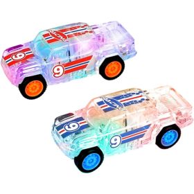 LED Light Up Pickup Truck Toys,Pull Back Cars Toy 2 Pack,Included,Suitable For Toddlers 3 4 5 6 7 8 Year Old Kids For Boys And Girls Birthday (Option: White)