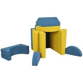 14 Pieces Foam Climbing Blocks for Toddlers, Indoor Climb and Crawl Activity Play Set, Yellow (Option: Yellow-370x370x750 mm)