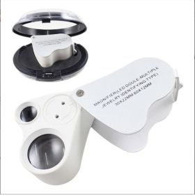 2 Lens 30x 60x Illuminated Jewelry Eye Loupe Jewelers Magnifier Magnifying With LED Lighting (Option: Default)