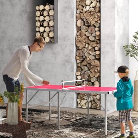 Portable Ping Pong Table Set (Option: Red-1000x1000x110 mm)