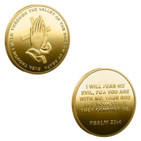 4PCS Bible Commemorative Coin Plated With Gold, Poetry, Faith, Religion, Souvenir, Creative Gift (Option: Default)