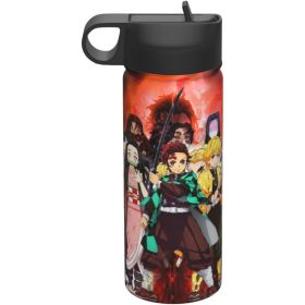 Cartoon Anime Stainless Steel Vacuum Insulated Water Bottle With Straw - 18OZ Portable Drinking Container For Outdoor Office Travel (Option: Default)