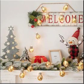 (Letter Snowflake)10LED Spherical String Light: 2-meter Outdoor String Light With 10 Cute Little Globes. Each Globe Has A Size Of 2 Inches (Option: Default)