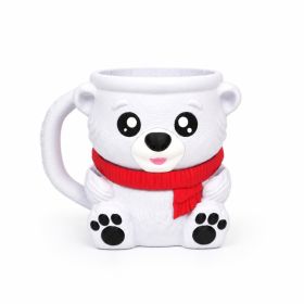3D Printed Animal Ice Cream Cup Holder, Cute Insulated-Style Pint Container Holder With Handle, Animal Desk & Dessert Accessory (Option: Animal Ice Cream Cup Holder-PLA-Polar Bear)