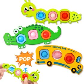 3 Pack Fidget Popper Sensory Toys For Airplane Travel Toddler Activities  Toys For 1-3 Year Old Girls Boys Christmas Easter Stocking Stuffers (Option: Multi color)