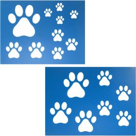 Two Counts Dog Paw Cat Paw Print Stencils Sheet Template, Various Paw Print Sizes, (Option: As shown in the picture)