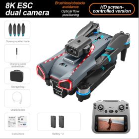 A18 MAX Drone] High-definition Electrically Adjustable Dual Cameras, Equipped With A 4.5-inch Screen, Obstacle Avoidance Function, 360-degree Rol (Option: 43ScreenGrayDualPower)