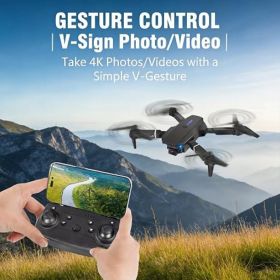 Foldable Mini FPV Drone With 1080P HD Camera, One-Key Takeoff And Landing, Gesture Selfie, Altitude Hold, 3D Flip And 2 Batteries (Option: Black)