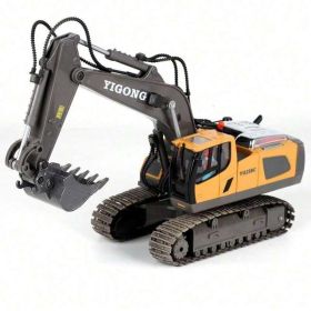 11 Channel Alloy RC Excavator Toy With 2.4GHz, Simulated Digging, 680 Rotation, Lights And Sounds Construction Vehicle Gift For Kids Ages 6 (Option: BC 1043)