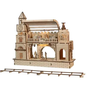 3D Wooden Puzzle Railway Station Model Kits To Build Wooden Construction Handmade DIY Craft Unique Gift For Christmas (Option: defaulttitle)
