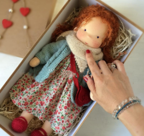 Handmade Plush Doll Golden Curly Girl Finished Product (Option: H)