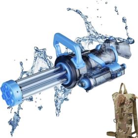 Single Tube Gatling Water Gun With Powerful Pumping And Cool Blue Appearance, Enjoying The Fun Of Summer Coolness (Color: Blue)