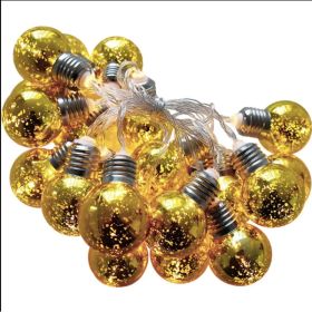 Gold Foil 10LED Spherical String Light: 2-meter Outdoor String Light With 10 Cute Little Globes. Each Globe Has A Size Of 2 Inches, Which Is (Option: Default)
