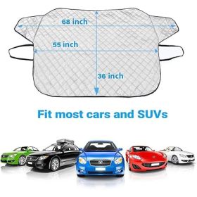 Car Windshield Snow Cover,Car Windshield Snow Ice Cover With 4 Layers Protection,Snow,Ice,Sun,Frost Defense,Extra Large Windshield Winter Co (Option: Default)